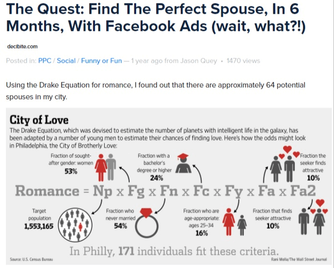 Jason Quey- finding a spouse using Facebook ads 