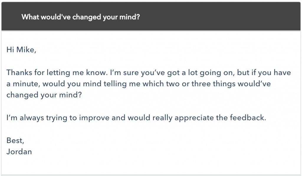 The ‘break up email’ aims to jolt a relationship back to life, or to close it for good. It’s also a useful way to gather important feedback for future email campaigns.