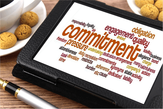 Commitment and related words computer graphic
