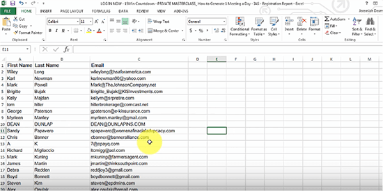 Go To Webinar Excel report